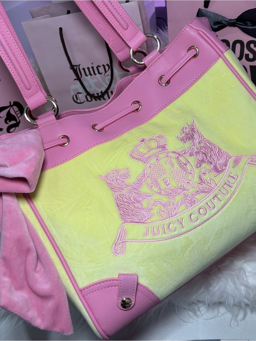Pink & yellow juicy couture daydreamer bag